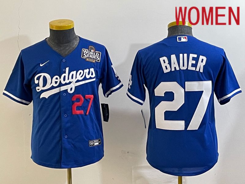 Women Los Angeles Dodgers #27 Bauer Blue Game 2024 Nike MLB Jersey style 3